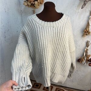 Offline by Aerie Chunky Oversized Cream Beige Knit Sweater Size XL